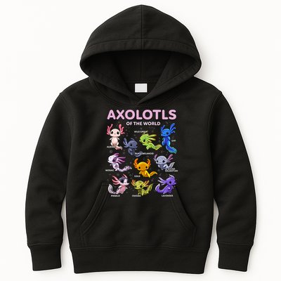 Axolotl Kawaii Axolotls Of The World Axolotl Animals Kids Hoodie