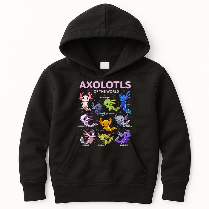 Axolotl Kawaii Axolotls Of The World Axolotl Animals Kids Hoodie