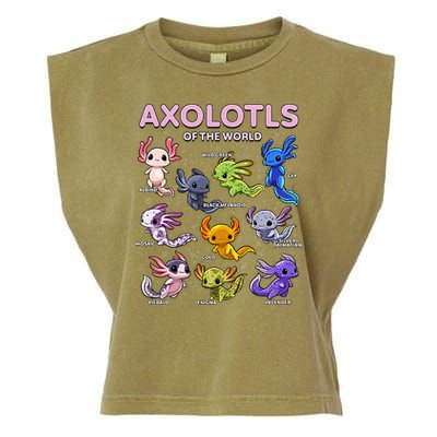 Axolotl Kawaii Axolotls Of The World Axolotl Animals Garment-Dyed Women's Muscle Tee