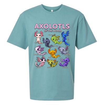 Axolotl Kawaii Axolotls Of The World Axolotl Animals Sueded Cloud Jersey T-Shirt