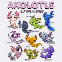 Axolotl Kawaii Axolotls Of The World Axolotl Animals Garment-Dyed Sweatshirt