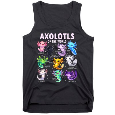 Axolotl Kawaii Axolotls Of The World Axolotl Animals Tank Top