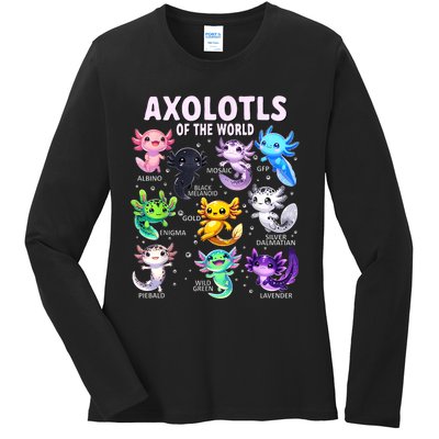 Axolotl Kawaii Axolotls Of The World Axolotl Animals Ladies Long Sleeve Shirt