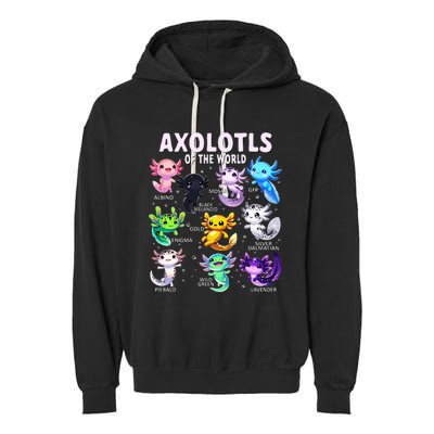 Axolotl Kawaii Axolotls Of The World Axolotl Animals Garment-Dyed Fleece Hoodie