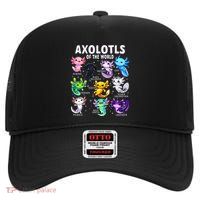 Axolotl Kawaii Axolotls Of The World Axolotl Animals High Crown Mesh Back Trucker Hat