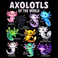 Axolotl Kawaii Axolotls Of The World Axolotl Animals Flat Bill Trucker Hat