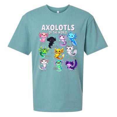 Axolotl Kawaii Axolotls Of The World Axolotl Animals Sueded Cloud Jersey T-Shirt