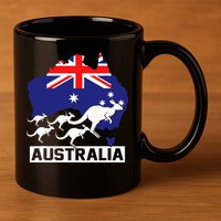 Australia Kangaroo 11oz C Handle Ceramic Mug
