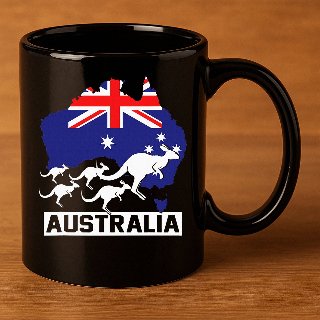 Australia Kangaroo 11oz C Handle Ceramic Mug