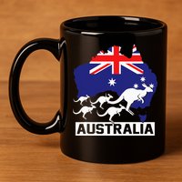Australia Kangaroo 11oz C Handle Ceramic Mug