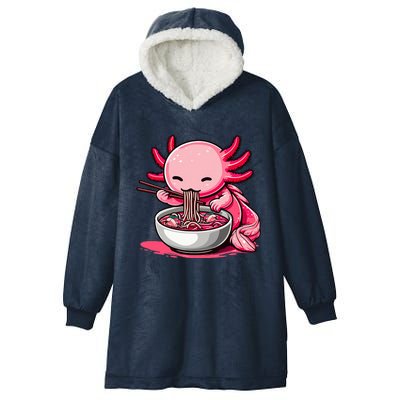 Anime Kawaii Axolotl Eating Ra Noodles  Hooded Wearable Blanket