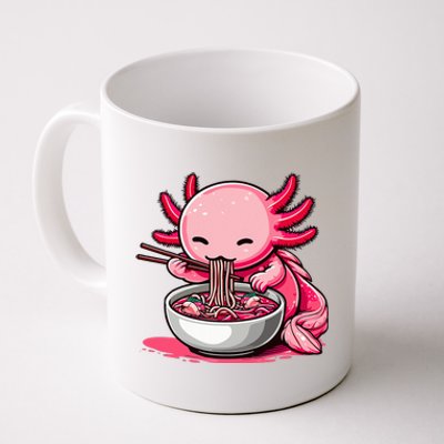 Anime Kawaii Axolotl Eating Ra Noodles  Coffee Mug