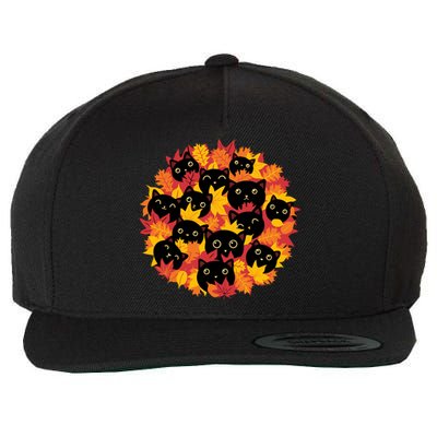 Autumn Kittens Wool Snapback Cap