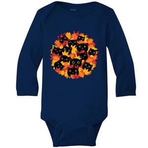 Autumn Kittens Baby Long Sleeve Bodysuit