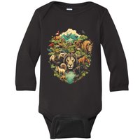 Animal Kingdom Animal Lover Nature Forest Baby Long Sleeve Bodysuit