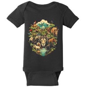 Animal Kingdom Animal Lover Nature Forest Baby Bodysuit