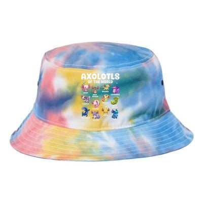 Axolotl Kawaii Axolotls Of The World Axolotl Animals Tie Dye Newport Bucket Hat