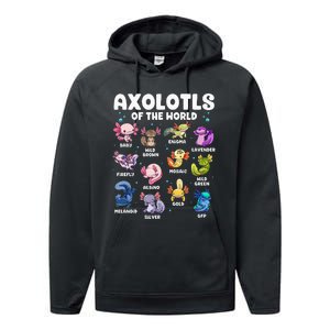 Axolotl Kawaii Axolotls Of The World Axolotl Animals Performance Fleece Hoodie