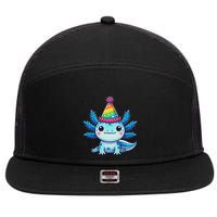 Anime Kawaii Axolotl Birthday Party Hat 7 Panel Mesh Trucker Snapback Hat