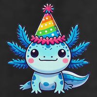 Anime Kawaii Axolotl Birthday Party Hat 7 Panel Mesh Trucker Snapback Hat