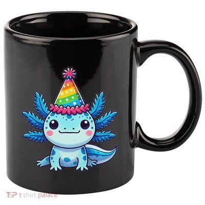 Anime Kawaii Axolotl Birthday Party Hat 11oz C Handle Ceramic Mug