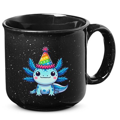 Anime Kawaii Axolotl Birthday Party Hat 15oz Campfire Ceramic Mug