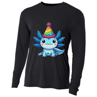 Anime Kawaii Axolotl Birthday Party Hat Cooling Performance Long Sleeve Crew