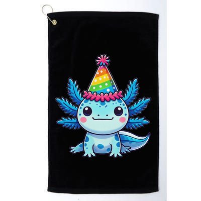 Anime Kawaii Axolotl Birthday Party Hat Golf Towel