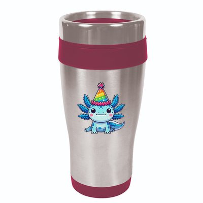 Anime Kawaii Axolotl Birthday Party Hat 16oz Travel Tumbler