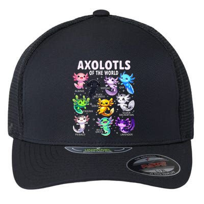 Axolotl Kawaii Axolotls Of The World Axolotl Animals Flexfit Unipanel Trucker Cap