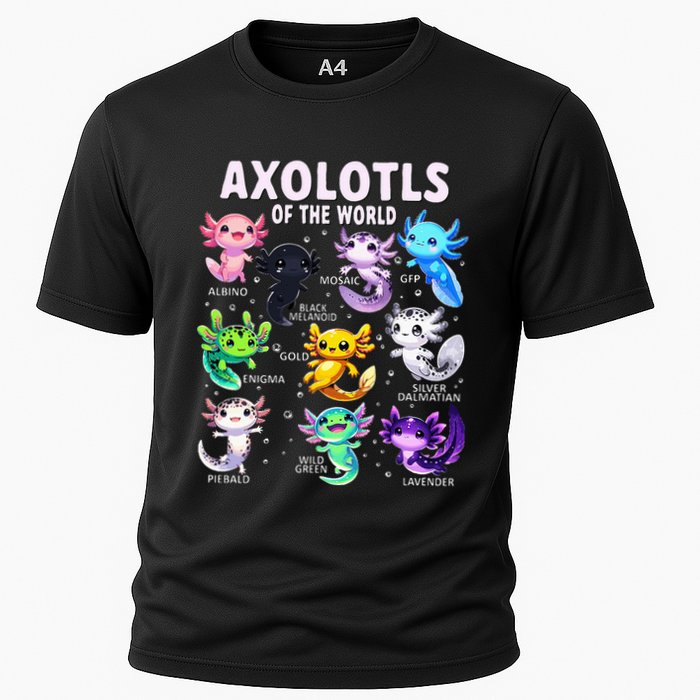 Axolotl Kawaii Axolotls Of The World Axolotl Animals Performance Shirt