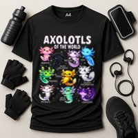 Axolotl Kawaii Axolotls Of The World Axolotl Animals Performance Shirt
