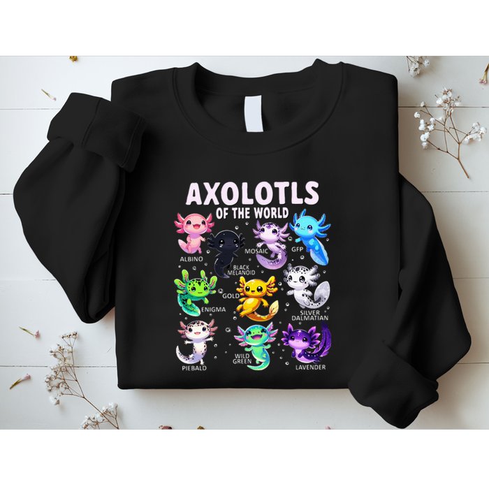 Axolotl Kawaii Axolotls Of The World Axolotl Animals Sweatshirt