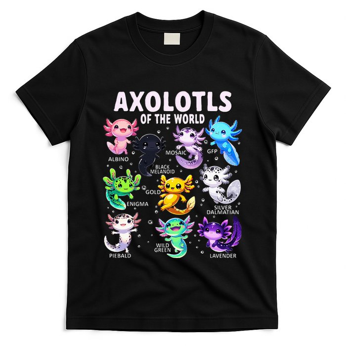 Axolotl Kawaii Axolotls Of The World Axolotl Animals T-Shirt