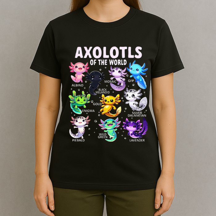 Axolotl Kawaii Axolotls Of The World Axolotl Animals T-Shirt