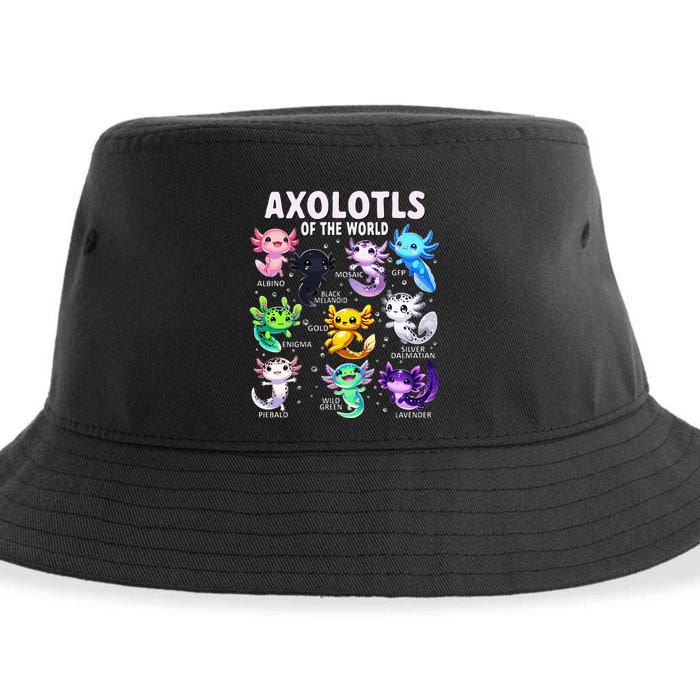 Axolotl Kawaii Axolotls Of The World Axolotl Animals Sustainable Bucket Hat