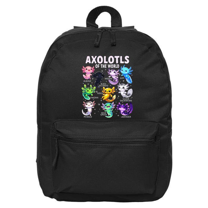 Axolotl Kawaii Axolotls Of The World Axolotl Animals 16 in Basic Backpack