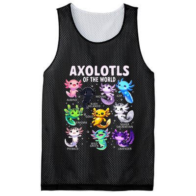 Axolotl Kawaii Axolotls Of The World Axolotl Animals Mesh Reversible Basketball Jersey Tank