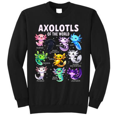 Axolotl Kawaii Axolotls Of The World Axolotl Animals Tall Sweatshirt