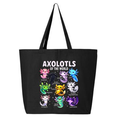 Axolotl Kawaii Axolotls Of The World Axolotl Animals 25L Jumbo Tote