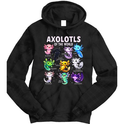 Axolotl Kawaii Axolotls Of The World Axolotl Animals Tie Dye Hoodie