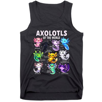 Axolotl Kawaii Axolotls Of The World Axolotl Animals Tank Top