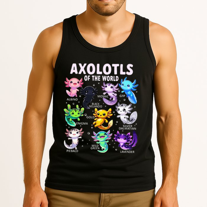 Axolotl Kawaii Axolotls Of The World Axolotl Animals Tank Top