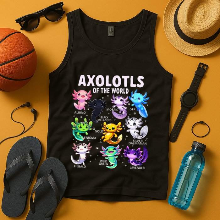 Axolotl Kawaii Axolotls Of The World Axolotl Animals Tank Top