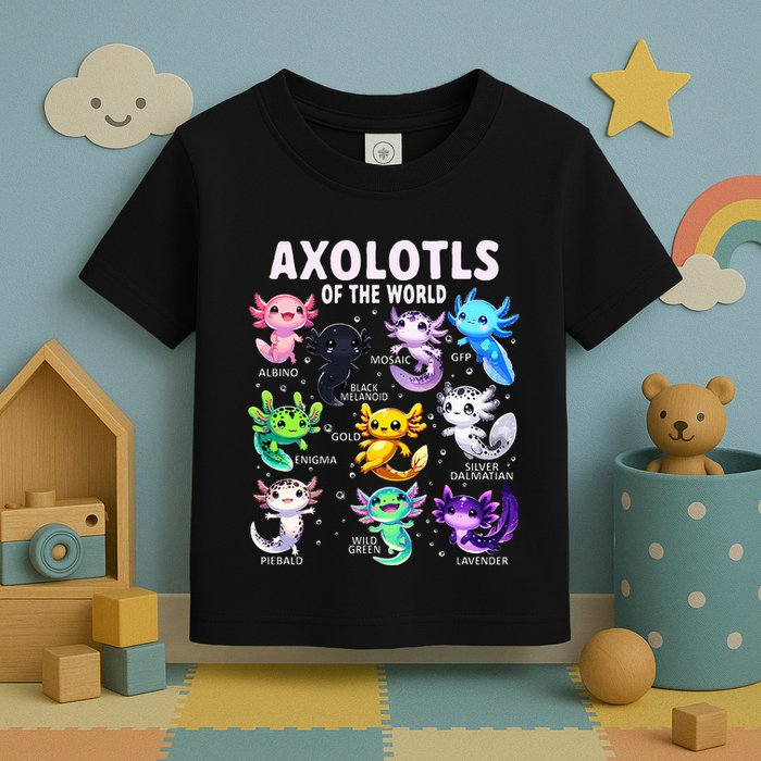 Axolotl Kawaii Axolotls Of The World Axolotl Animals Toddler T-Shirt