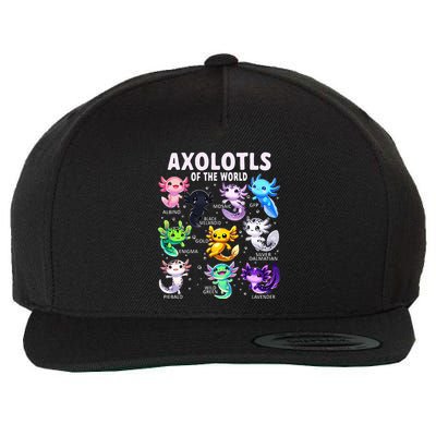 Axolotl Kawaii Axolotls Of The World Axolotl Animals Wool Snapback Cap