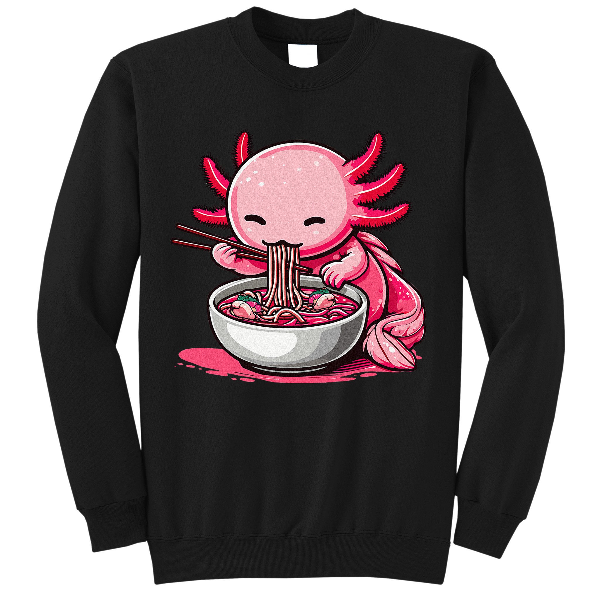 Anime Kawaii Axolotl Eating Ramen Noodles Gift Sweatshirt