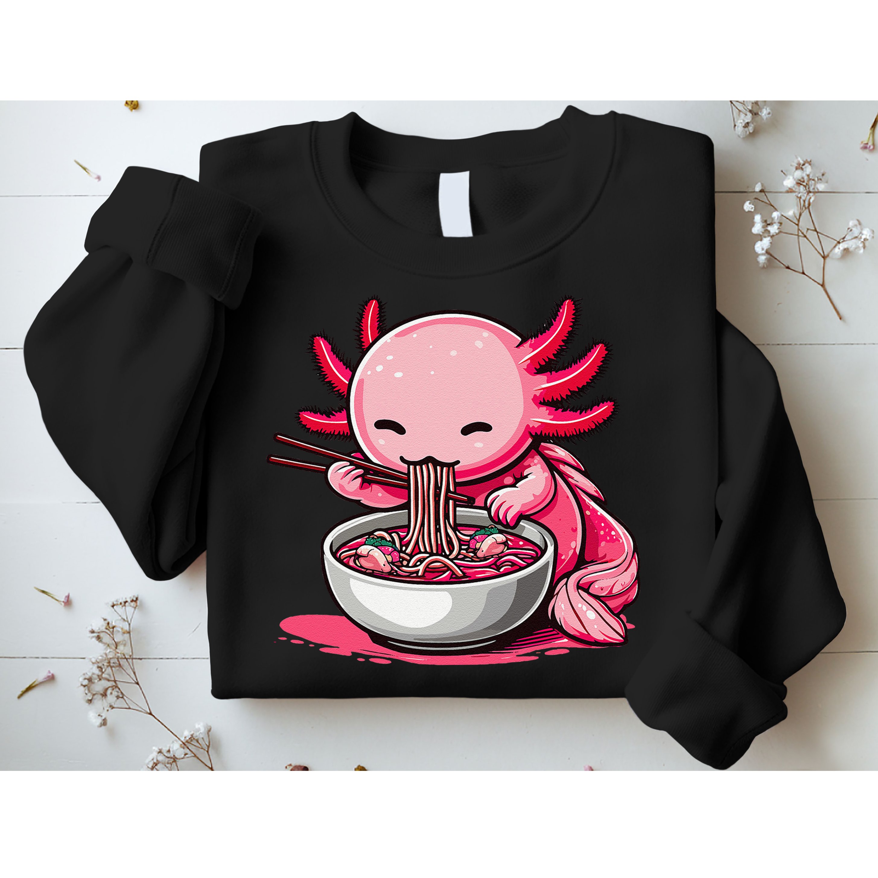 Anime Kawaii Axolotl Eating Ramen Noodles Gift Sweatshirt