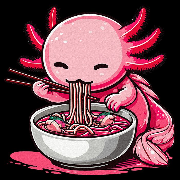 Anime Kawaii Axolotl Eating Ramen Noodles Gift Sweatshirt
