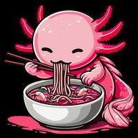 Anime Kawaii Axolotl Eating Ramen Noodles Gift Bucket Hat
